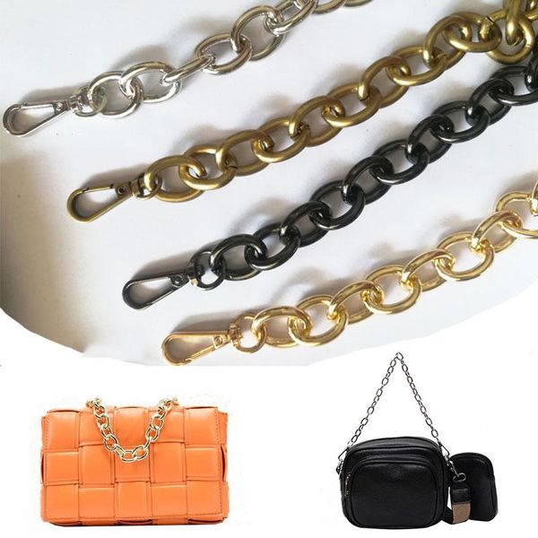 

bag parts accessories oshaped buckle 30cm chain 1pc replacement useful women diy handbag handle strap thick aluminum, Black