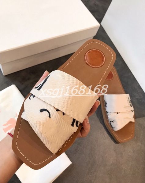 

girls fashion summer canvas flat slippers ladies sandals wooden square head cross strap letter print flip flop, Black