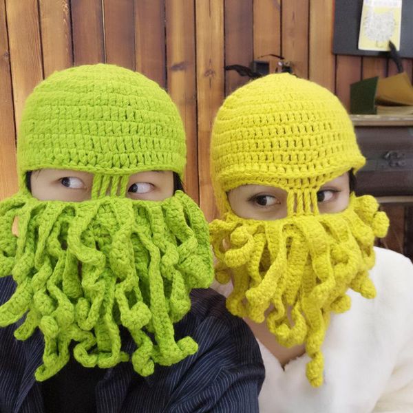 

beanies woolen hat ocs handmade beard headgear funny men and women trend