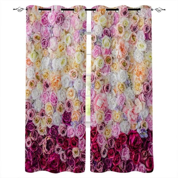 

blankets 3d digital printing floral plant rose curtains living room bedroom kitchen home decor blackout polyester luxury curtain blanket