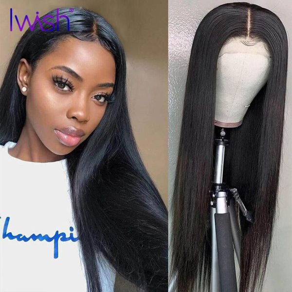 

lace wigs straight 4x4 closure wig remy hair front 150% density 30 inch brazilian human, Black;brown