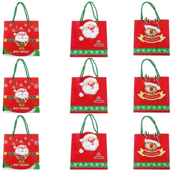 

christmas decorations 9pcs handbag paper gift bags portable packaging