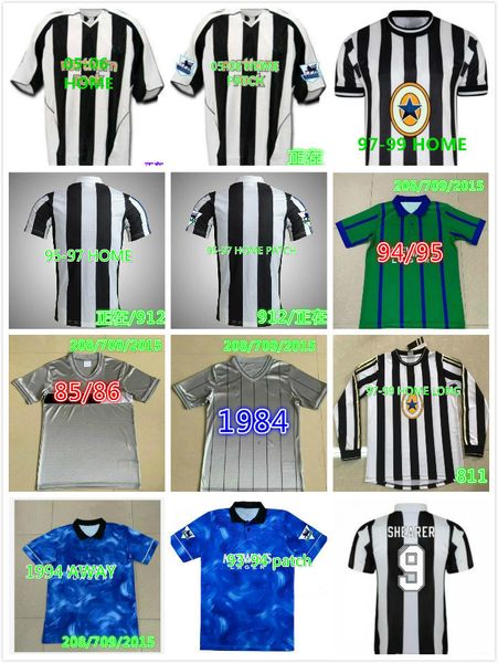 

1998 1997 retro soccer jerseys shearer 9 asprilla 11 emre owen ketsbaia 95 96 home football shirts 2005 06 sweatshirt edition size s-xxl, Black