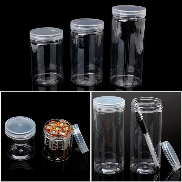 

6.4cm od clear strong pet round storage container jar sealed with lid bottles & jars