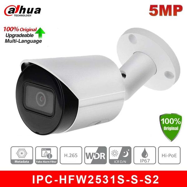 

cameras original camera for dahua ipc-hfw2531s-s-s2 ip67 ir30m p2p starlight 5mp ip poe