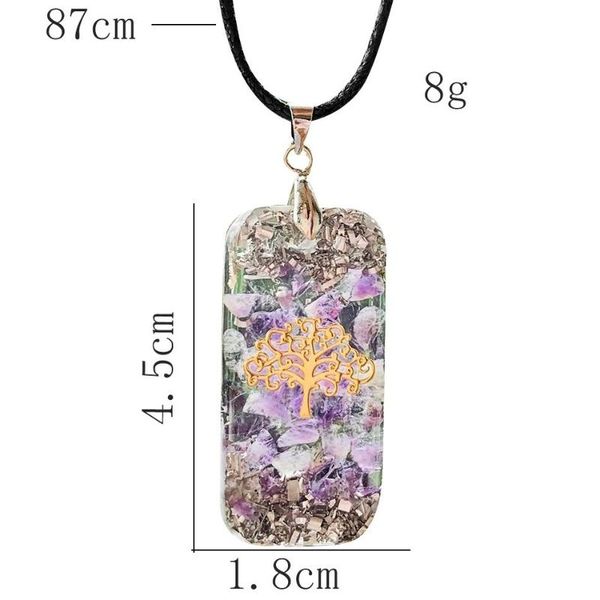 

pendant necklaces orgone energy amethyst lapis lazuli flower of life necklace for men and women fashion crushed stone crystal tree jewelry, Silver