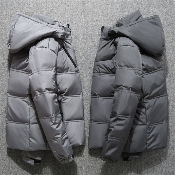 

white duck down jacket men's russian clothing warm snow hooded parkas winter jackets for men 2021 new short coats, Black