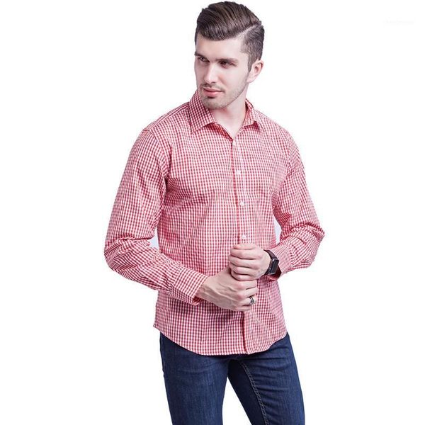 

men's dress shirts spring autumn plaid print long sleeve turn down collar office shirt for men casual solid color slim fit blouse, White;black