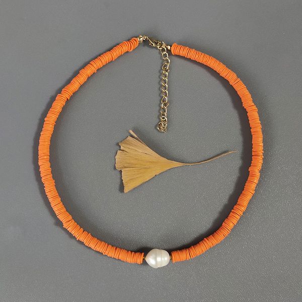 

2020 summer bohemian style silicone necklace fashion statement natural pearl pendant choker various color styles wholesale women, Silver