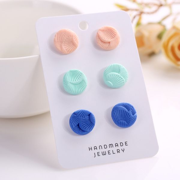 

round soft earrings texture fashion handmade clay simple