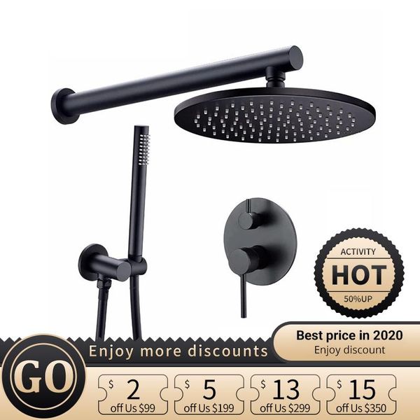 

rain shower faucet system set bathroom bath mixer tap mablack rose brass diverter hand held 8-16" head wall arm kit sets