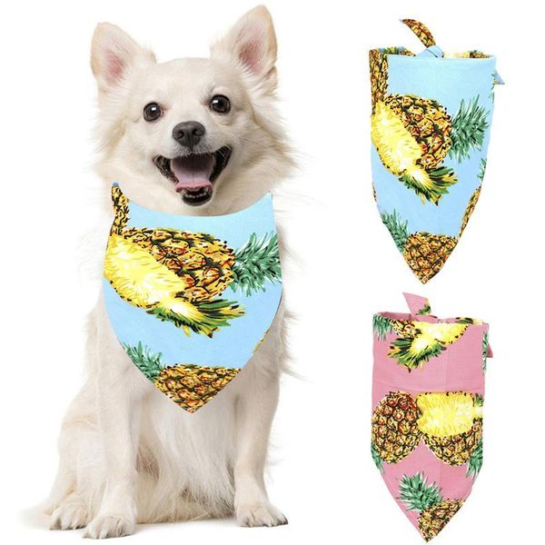 

dog apparel 1pcs pet bandana pineapple pattern hawaiian style bib for party