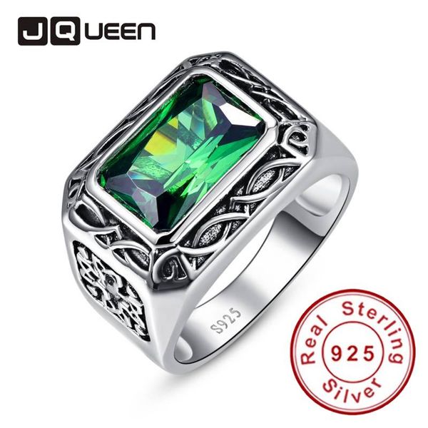 

cluster rings size 6-14 emerald cut carving flower couple real silver vintage sterling 925 for women & men, Golden;silver