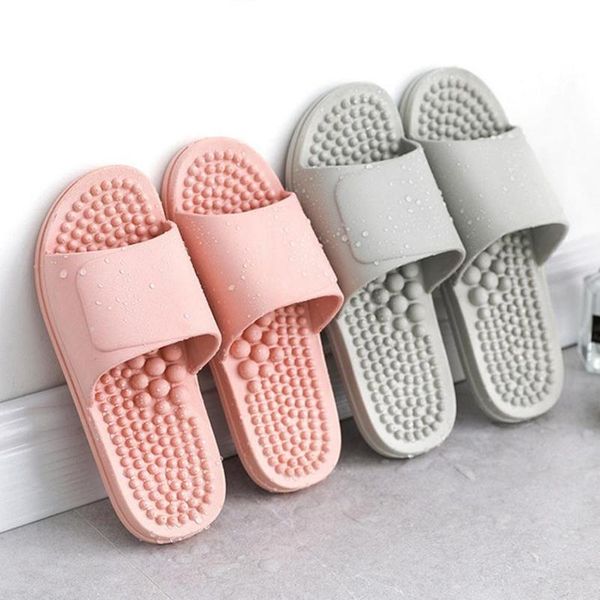 

slippers women indoor soft pvc 2021 summer shoes woman men home slides anti-slip female lovers massage bathroom slipper, Black