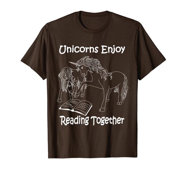 

unicorns enjoy reading together tee shirt -wl, White;black