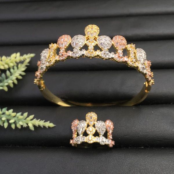 

earrings & necklace lanyika fashion jewelry gorgeous luxury imperial stylish crown plated party romantic bangle with ring banquet daily gift, Silver