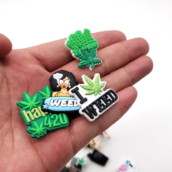 

shoe charms accessories decoration pvc cartoon leaf croc jibz buckle for men women party xmas gifts whole sale retail bulk, White;pink
