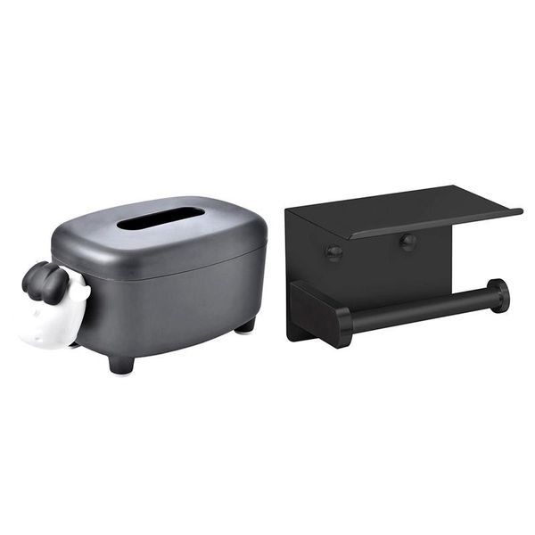 

toilet paper holder with phone shelf sus 304 stainless steel wall mounted roll cute tissue box boxes & napkins