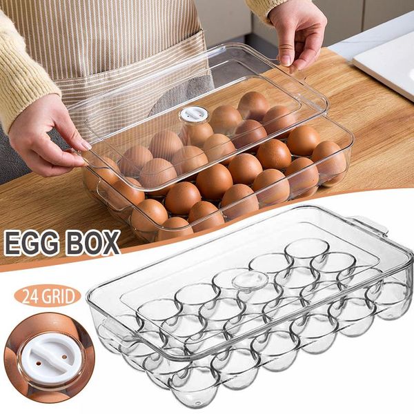 

storage bottles & jars clear covered egg holders for refrigerator 24 holder tray box dispenser stackable plastic eggs containers free
