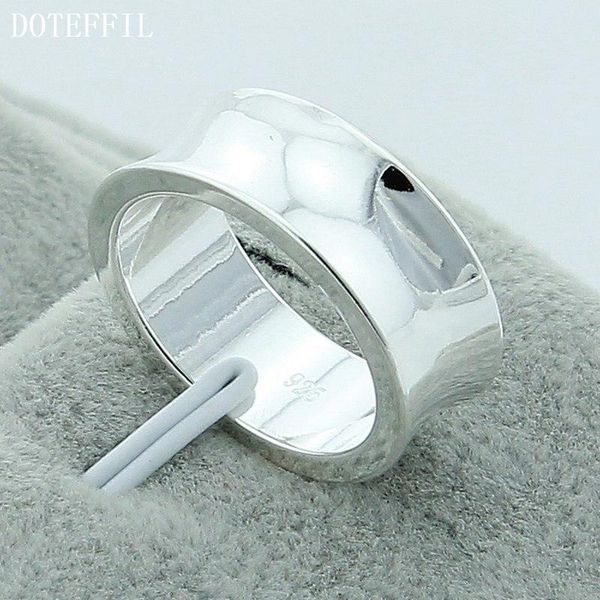 

cluster rings doteffil 925 sterling silver simple smooth concave ring for women wedding engagement party fashion charm jewelry, Golden;silver