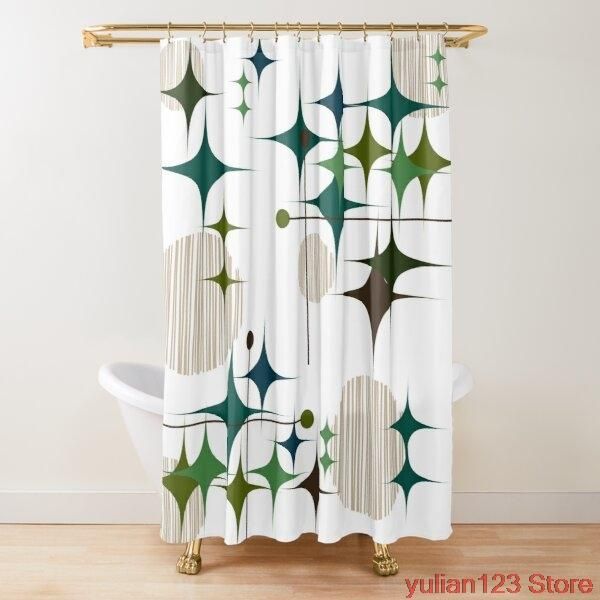 

eames era starbursts and globes bathroom curtain waterproof polyester shower bath for with hook curtains