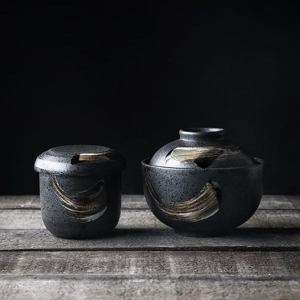 

bowls japanese style small ceramic stew pot bird's nest dessert steamed egg casserole soup bowl with lid kitchen cutlery