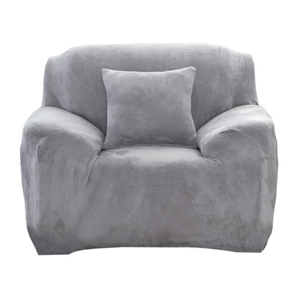 

chair covers high elasticity anti-mite thicken polyester spandex fabric sofa cover slipcover couch for one person (silver grey)