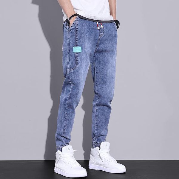

men's jeans 2021 loose men male trousers simple design cozy all-match students daily casual straight denim pants, Blue