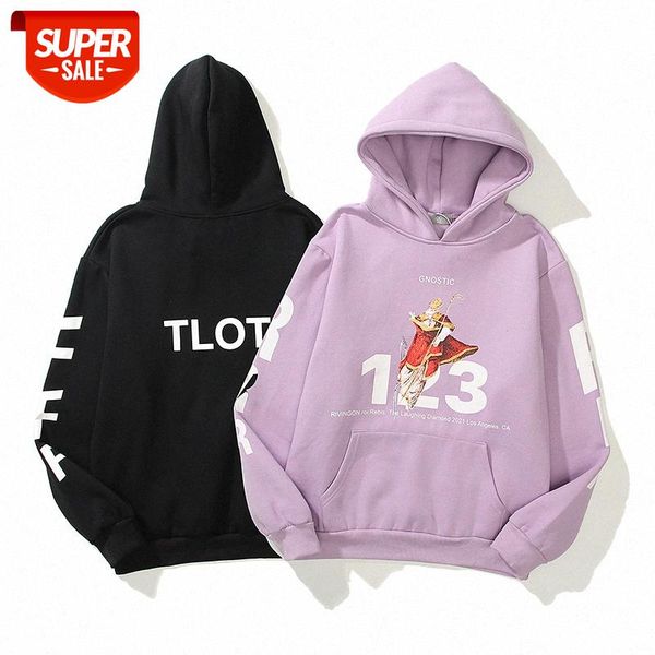 

anime print hip-hop loose casual long-sleeved hooded sweater #wr54, Black