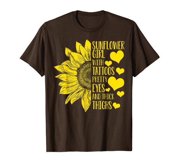 

sunflower girl with tattoos pretty eyes and thick thighs t-shirt, White;black