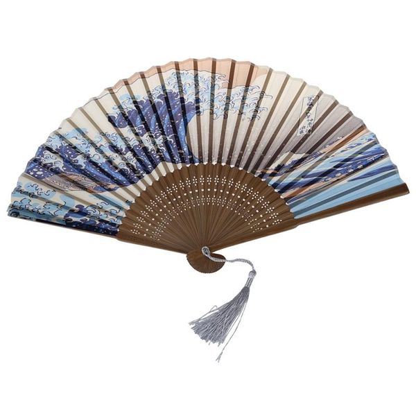 

japanese handheld folding fan, with traditional ukiyo-e art prints other home decor