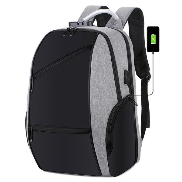

backpack fanti-theft computer male usb rechargeable business commuter password lock college student schoolbag