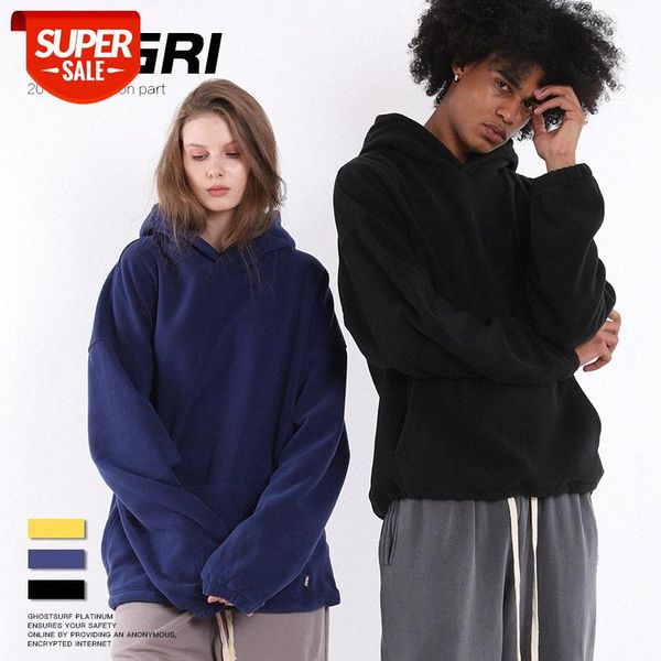 

nagri men's brushed fleece bright loose fit couple sweatshirt #j19x, Black