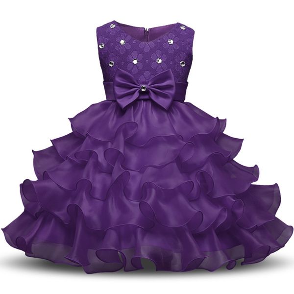 

girl's dresses baby girls lace tutu flower princess dress kids 1 2 years old birthday party ball gown children christmas costume clothi, Red;yellow
