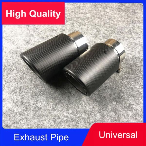 

motorcycle exhaust system 1 piece car single pipe stainless steel muffler end tip universal matte carbon fiber styling
