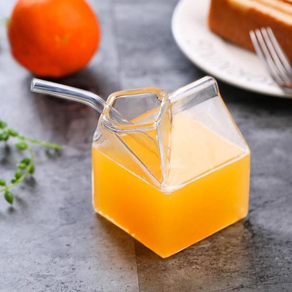 

wine glasses glass creamer milk carton container mini hand-blown water cup box