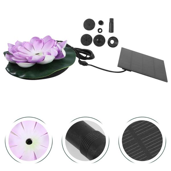 

garden decorations solar power water pump beautiful lotus flowers fountain decoration (purple)