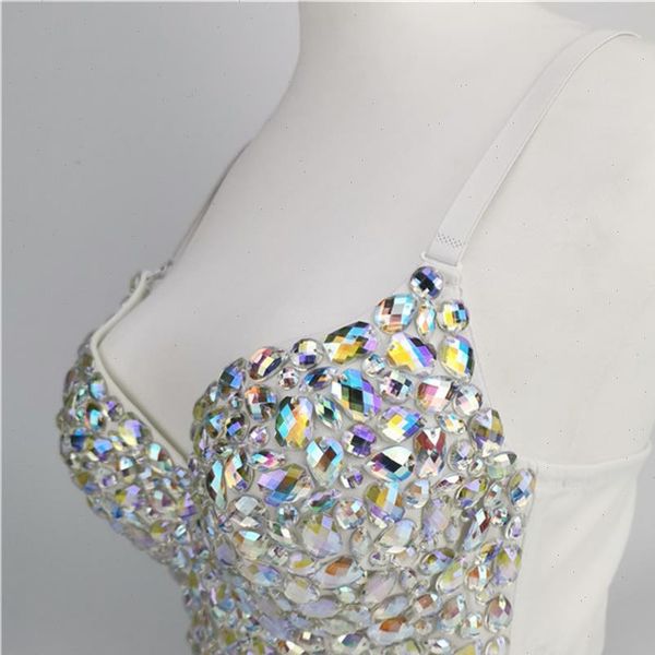 

lentejuelas halter neck haut women tank strapless rave clothes short camisole for fashion damskie crop bustier corset, White