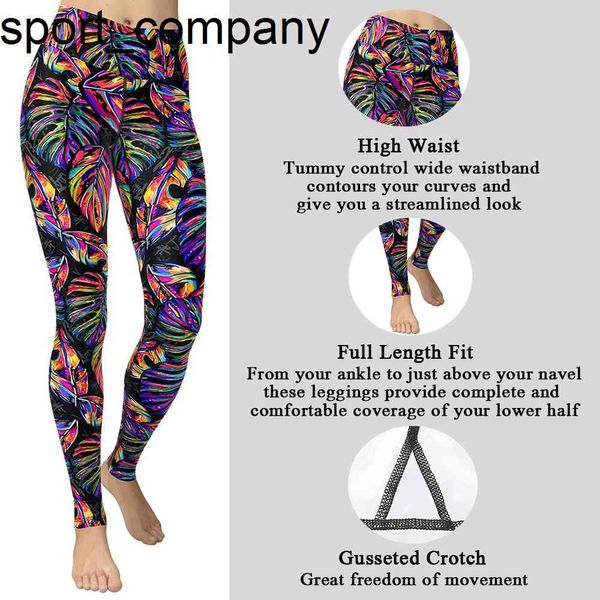 Leggings colorati a foglia di tartaruga Leggings da donna sexy Leggings neri Pantaloni Set da allenamento Abbigliamento sportivo Pantaloni da donna 2021