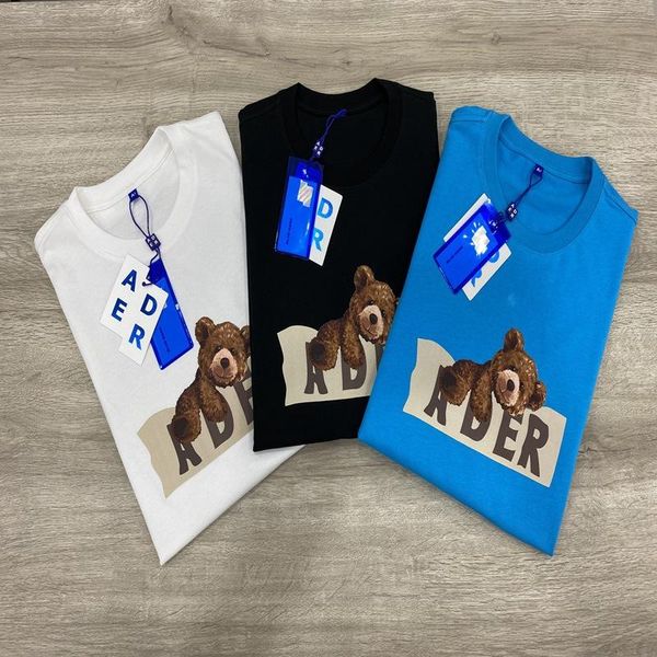

men's t-shirts 21ss korea summer adererror bear cotton t-shirt men women ader error t shirts shirt clothing womens clothes black white, White;black