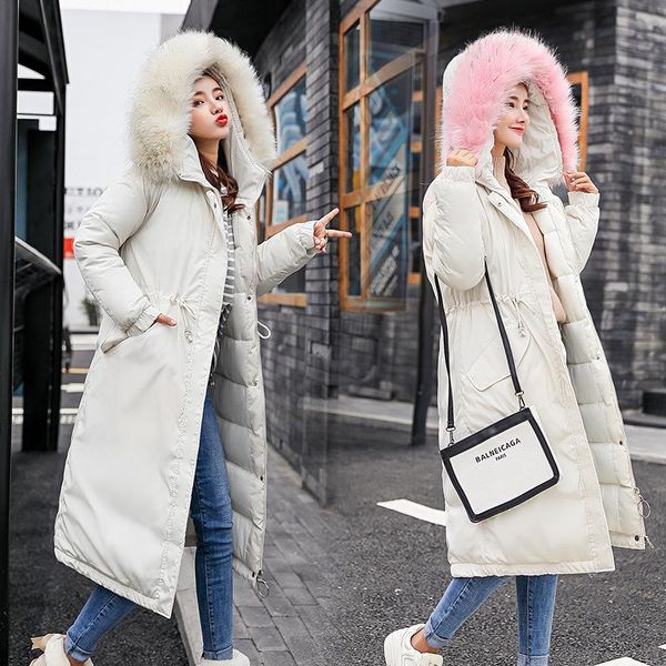 

women's trench coats plus size long basic jackets coat women chaqueta mujer fur collar parka harajuku winter warm solid woman clothes c, Tan;black