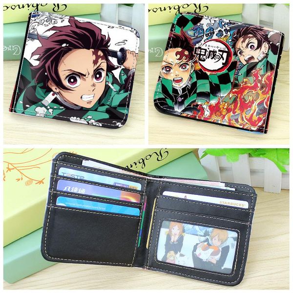 

cartoon design pu leather short card holder wallets money bag, Red;black