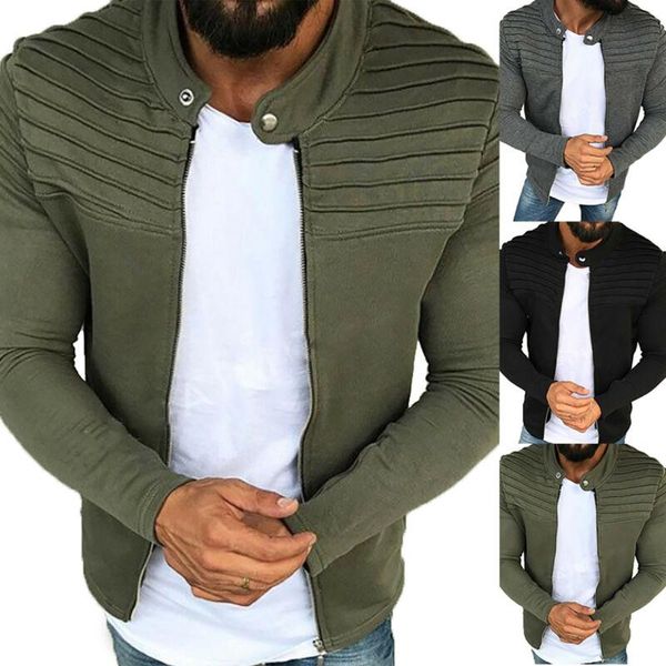 

men's jackets winter long sleeve slim cardigan coat jumper zip up outwear warm sweater, Black;brown