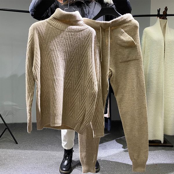 

High quality 2021 real women mesh wool + elegant leg drop pants two joint parts t395, White