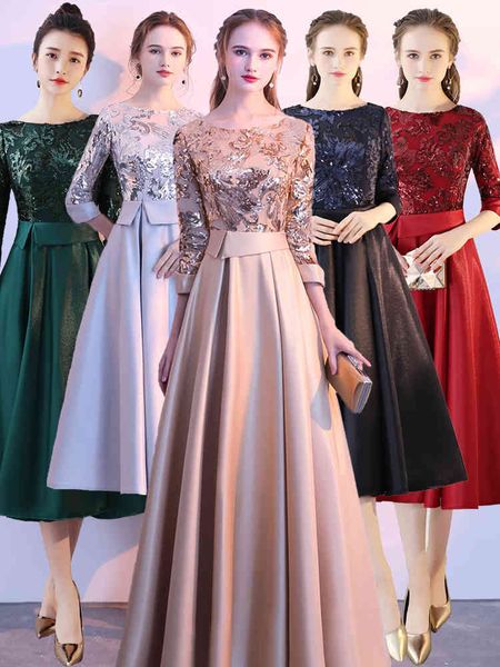 

bridesmaid dresses party evening women's 2021 banquet elegant performance, White;black