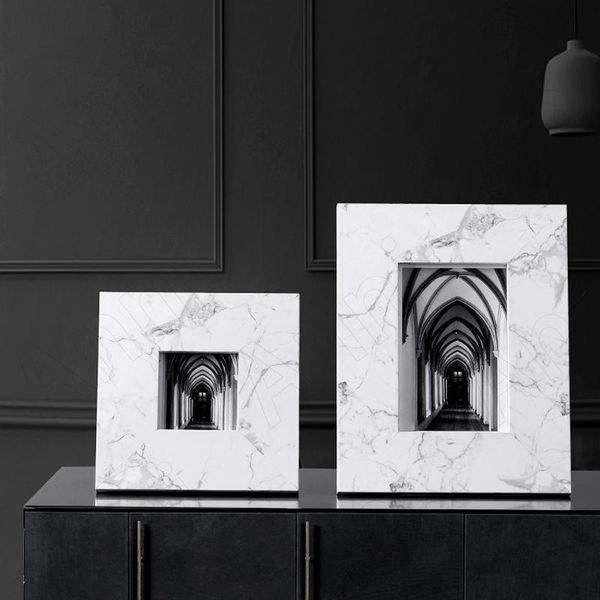 

frames creativity marble texture wooden po frame nordic vintage solid wood for pictures office bookcase ornaments home decor
