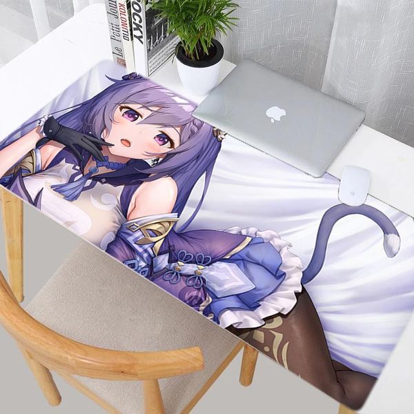 

mouse pads & wrist rests genshinÂ impact rug custom pad gamer desk keqing note kawaii accessories mat gaming carpets surface the keyboard lar