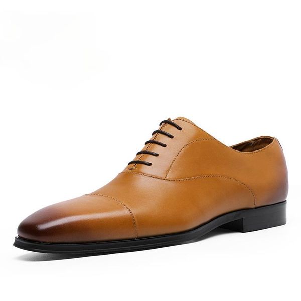 

genuine leather business formal men's shoes 2021 spring summer pointed three-joint exquisite banquet men dress, Black
