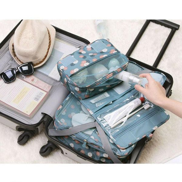 

women bags travel makeup cosmetic bag toiletry wash case organizer storage hanging pouch /by & cases
