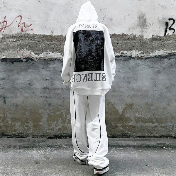

men's hoodies & sweatshirts anyang store scene printing national tide original hooded sweater male niche high street style couple loose, Black